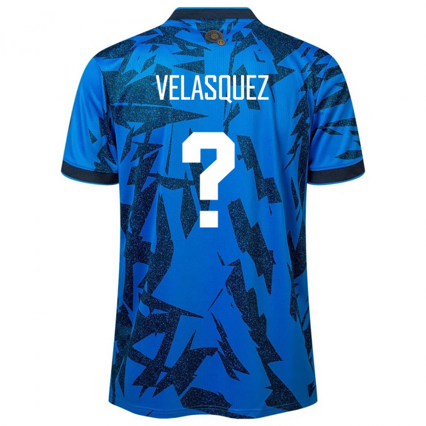 Hombre Camiseta El Salvador Jorge Velasquez #0 Azul 1ª Equipación 24-26 La Camisa Argentina