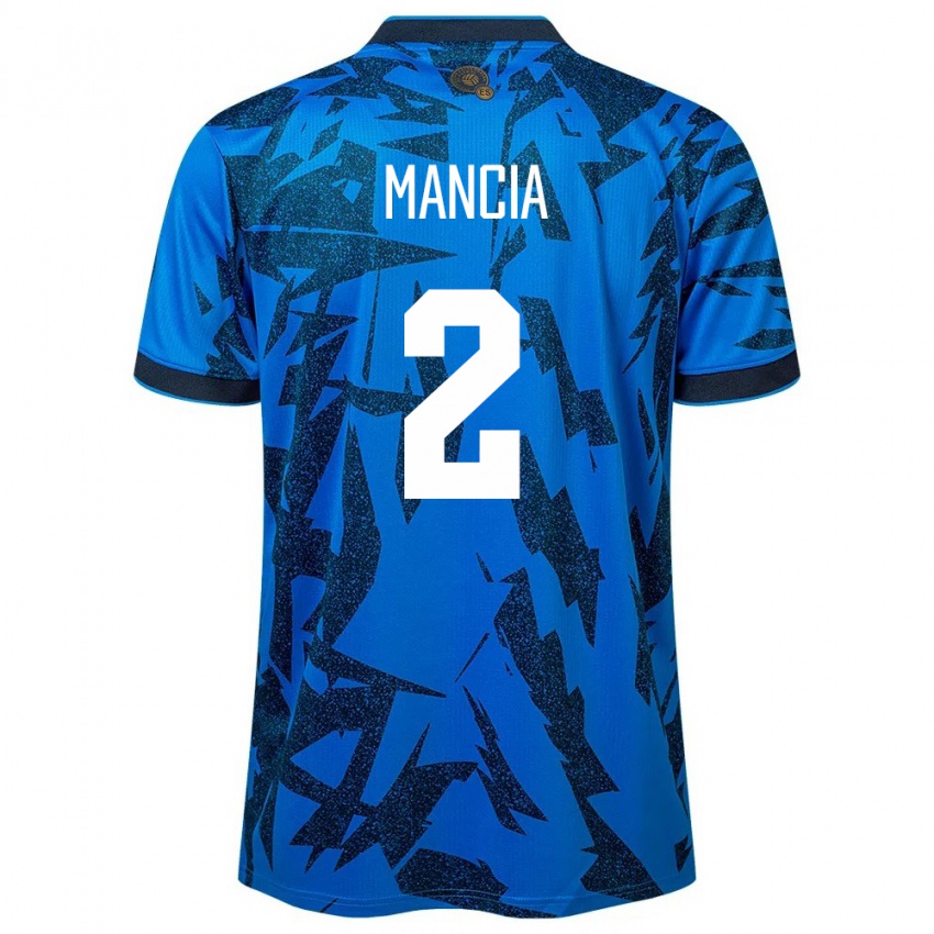 Hombre Camiseta El Salvador Steven Mancia #2 Azul 1ª Equipación 24-26 La Camisa Argentina