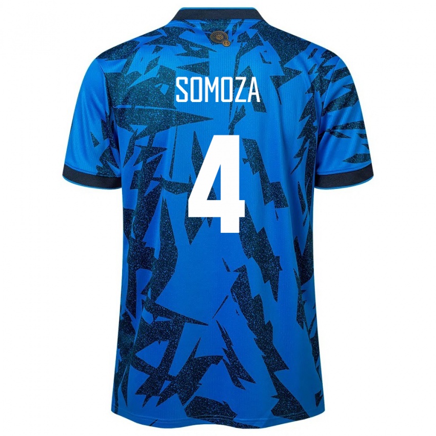 Hombre Camiseta El Salvador Néstor Somoza #4 Azul 1ª Equipación 24-26 La Camisa Argentina