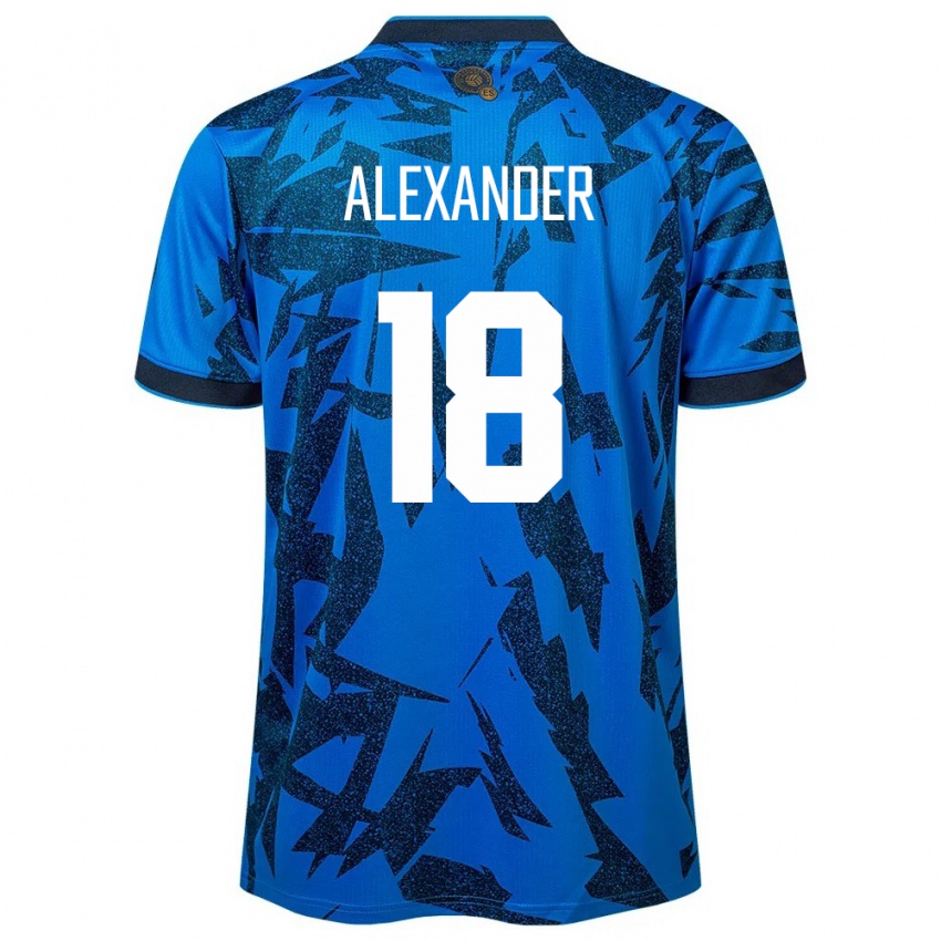 Hombre Camiseta El Salvador Alexander Aguilar #18 Azul 1ª Equipación 24-26 La Camisa Argentina