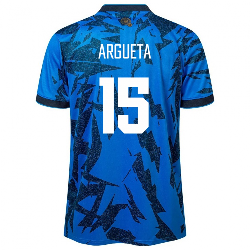 Hombre Camiseta El Salvador Germán Argueta #15 Azul 1ª Equipación 24-26 La Camisa Argentina