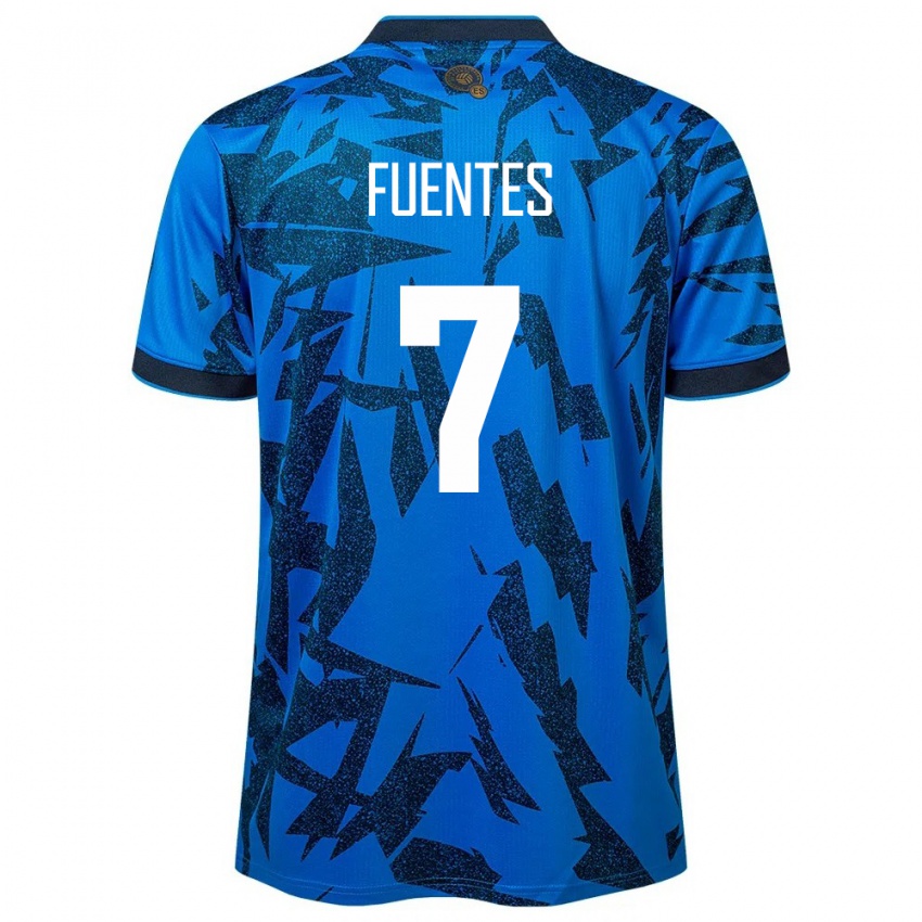 Hombre Camiseta El Salvador Danielle Fuentes #7 Azul 1ª Equipación 24-26 La Camisa Argentina