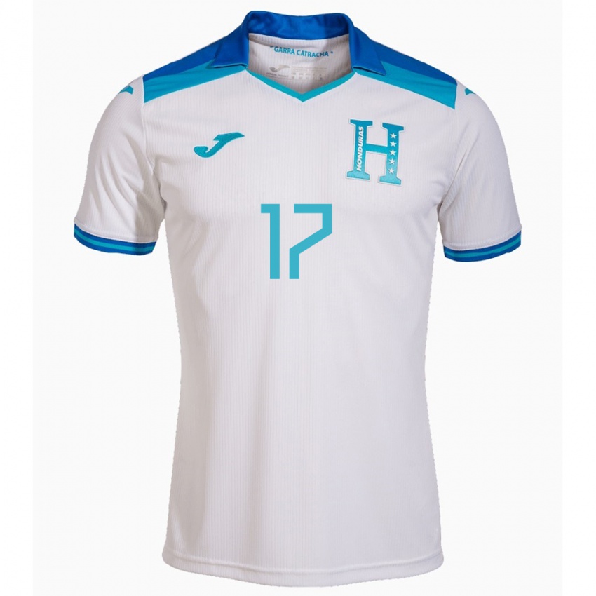 Hombre Camiseta Honduras Saúl Estrada #17 Blanco 1ª Equipación 24-26 La Camisa Argentina