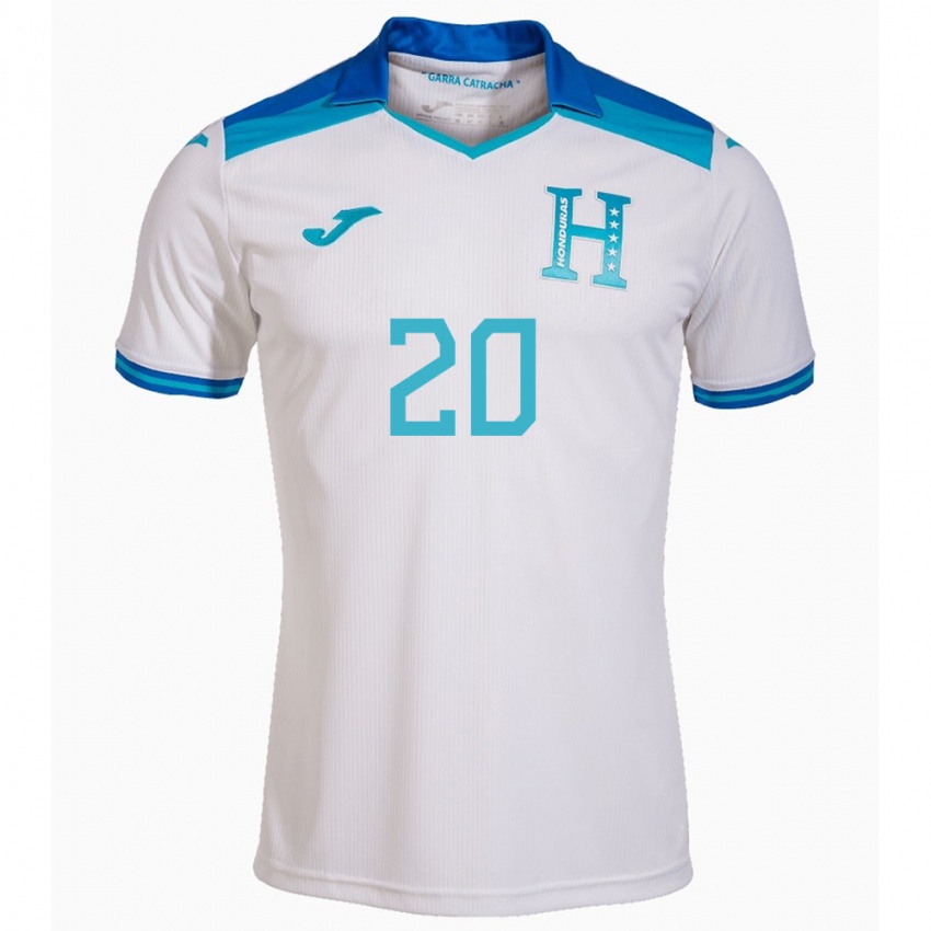 Hombre Camiseta Honduras Alessandro Maldonado #20 Blanco 1ª Equipación 24-26 La Camisa Argentina