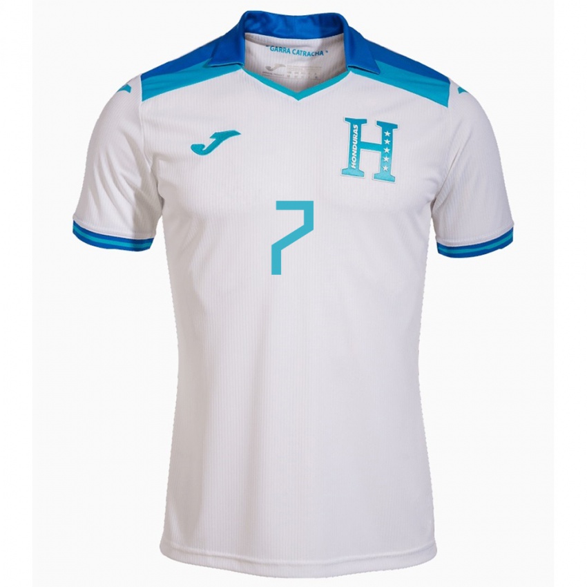 Hombre Camiseta Honduras Nixon Cruz #7 Blanco 1ª Equipación 24-26 La Camisa Argentina