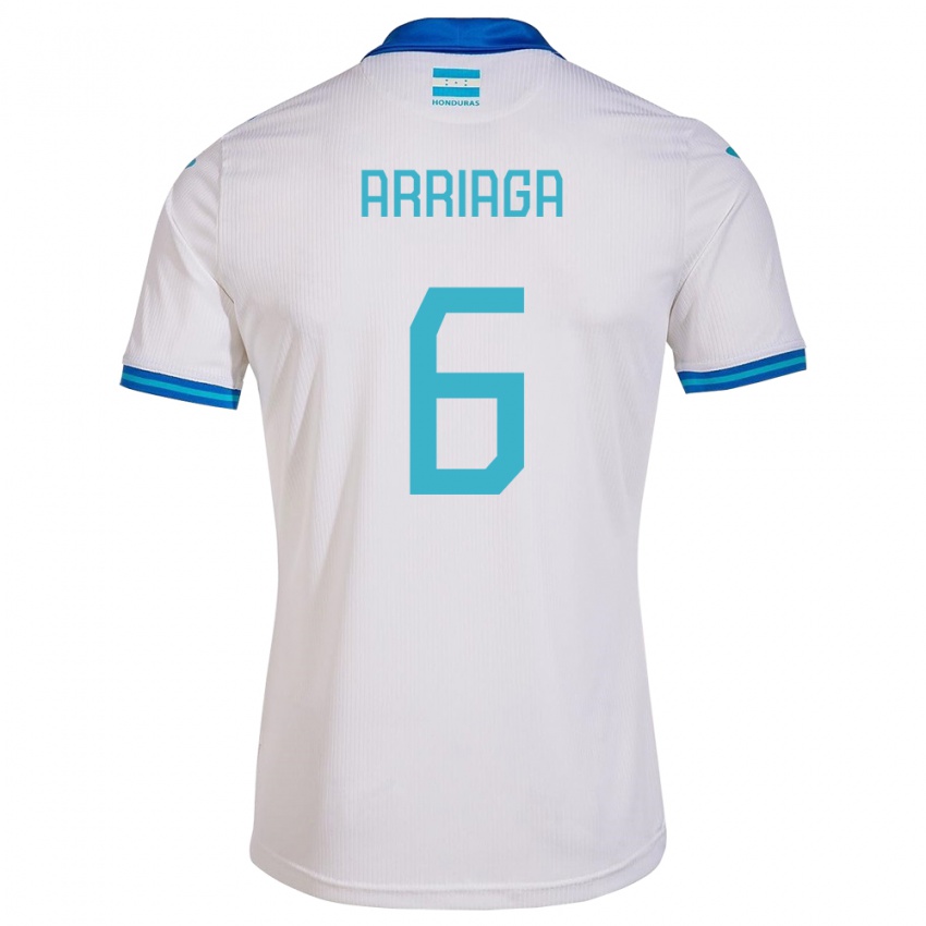 Hombre Camiseta Honduras Javier Arriaga #6 Blanco 1ª Equipación 24-26 La Camisa Argentina