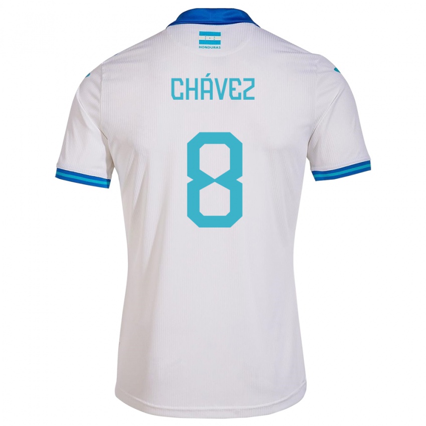 Hombre Camiseta Honduras Gerson Chávez #8 Blanco 1ª Equipación 24-26 La Camisa Argentina