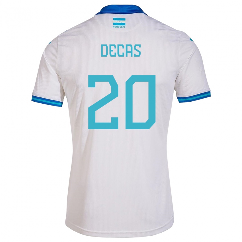 Hombre Camiseta Honduras Wesly Decas #20 Blanco 1ª Equipación 24-26 La Camisa Argentina