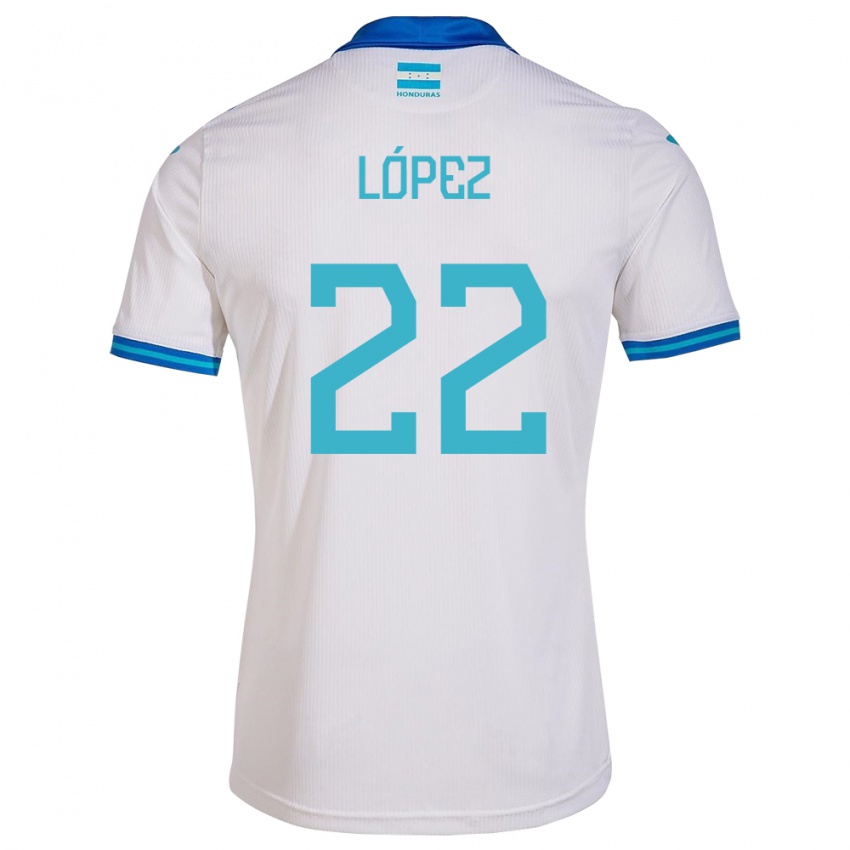 Hombre Camiseta Honduras Luis López #22 Blanco 1ª Equipación 24-26 La Camisa Argentina