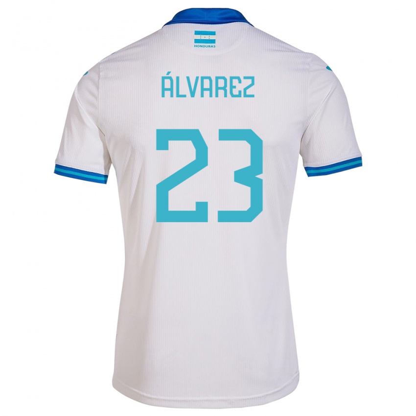 Hombre Camiseta Honduras Jorge Álvarez #23 Blanco 1ª Equipación 24-26 La Camisa Argentina