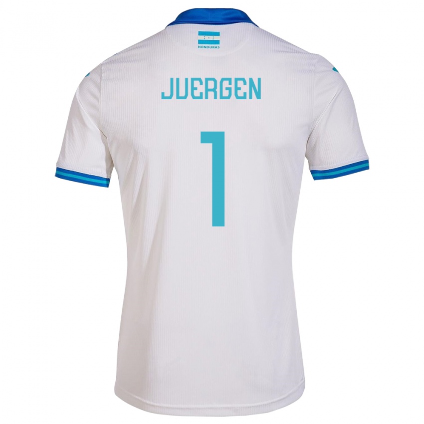 Hombre Camiseta Honduras Juergen García #1 Blanco 1ª Equipación 24-26 La Camisa Argentina