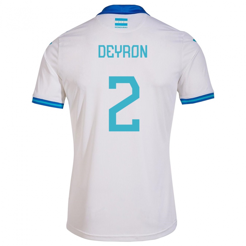 Hombre Camiseta Honduras Deyron Martínez #2 Blanco 1ª Equipación 24-26 La Camisa Argentina