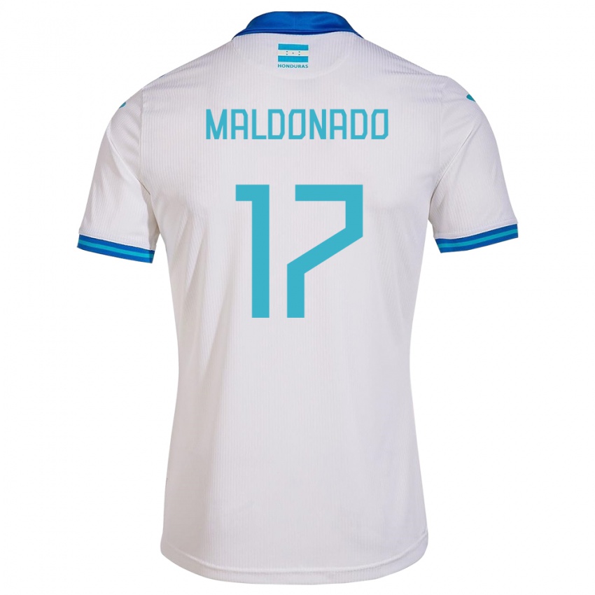 Hombre Camiseta Honduras Axel Maldonado #17 Blanco 1ª Equipación 24-26 La Camisa Argentina