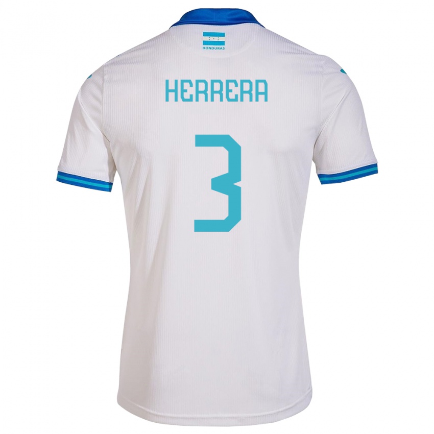 Hombre Camiseta Honduras David Herrera #3 Blanco 1ª Equipación 24-26 La Camisa Argentina