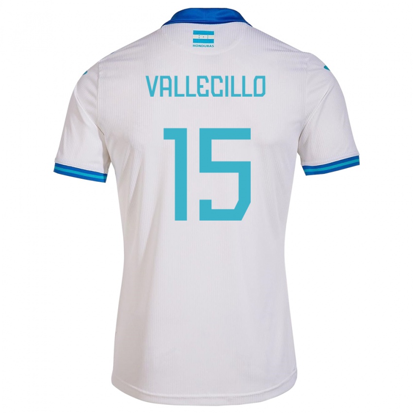 Hombre Camiseta Honduras Eric Vallecillo #15 Blanco 1ª Equipación 24-26 La Camisa Argentina