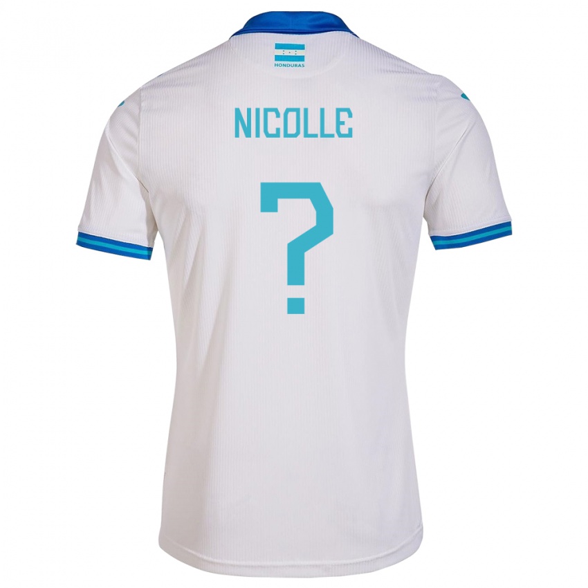 Hombre Camiseta Honduras Nicolle García #0 Blanco 1ª Equipación 24-26 La Camisa Argentina