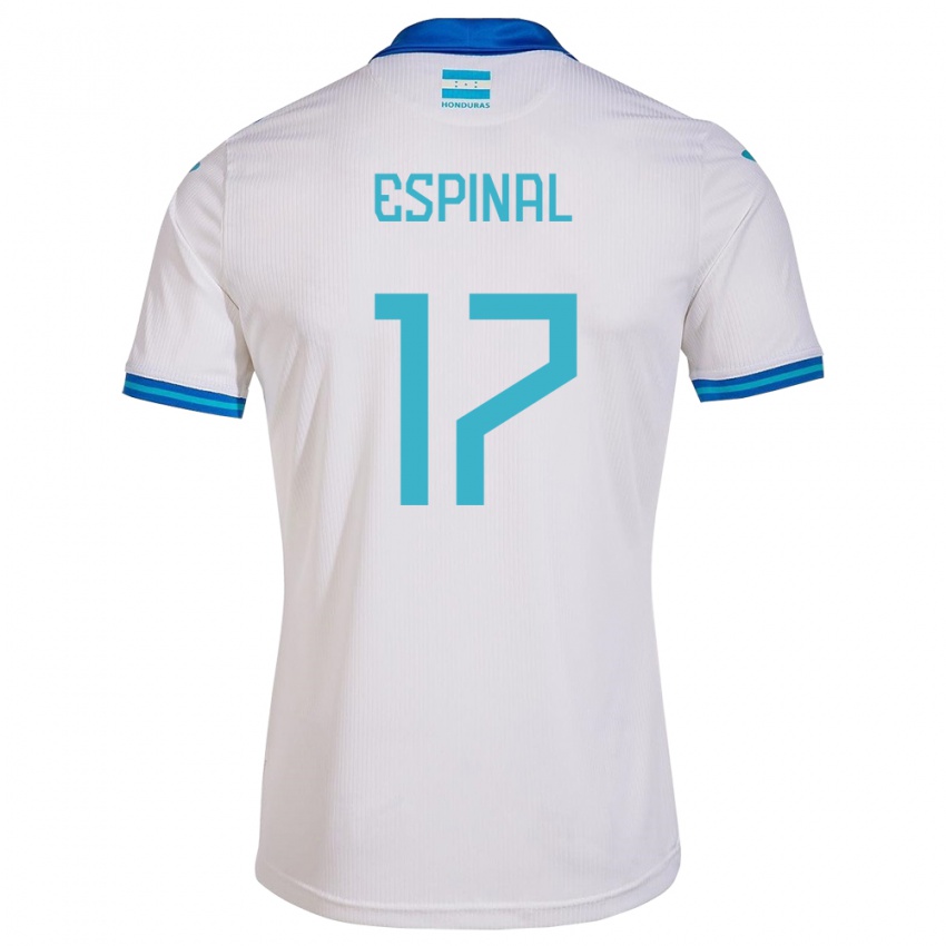 Hombre Camiseta Honduras Johana Espinal #17 Blanco 1ª Equipación 24-26 La Camisa Argentina