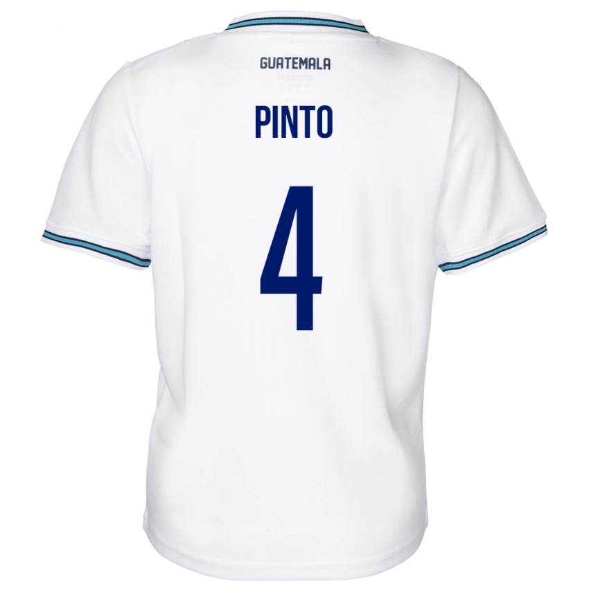 Hombre Camiseta Guatemala José Carlos Pinto #4 Blanco 1ª Equipación 24-26 La Camisa Argentina