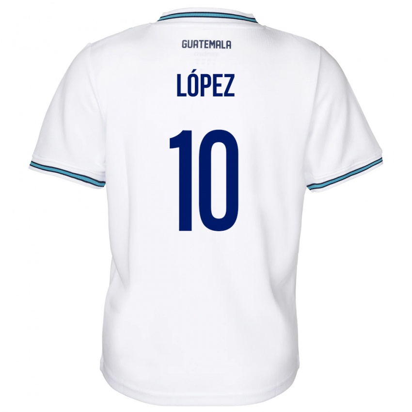 Hombre Camiseta Guatemala Antonio López #10 Blanco 1ª Equipación 24-26 La Camisa Argentina