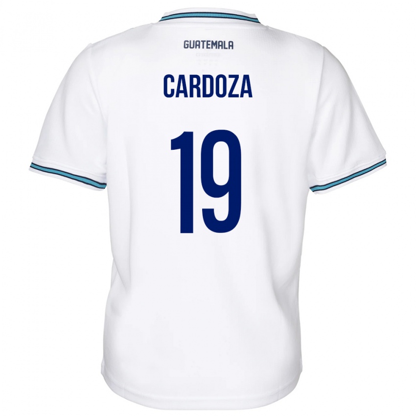 Hombre Camiseta Guatemala Elmer Cardoza #19 Blanco 1ª Equipación 24-26 La Camisa Argentina