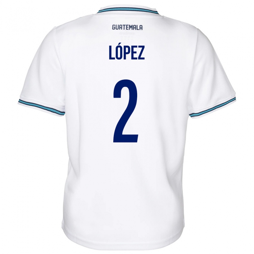 Hombre Camiseta Guatemala Francisco López #2 Blanco 1ª Equipación 24-26 La Camisa Argentina