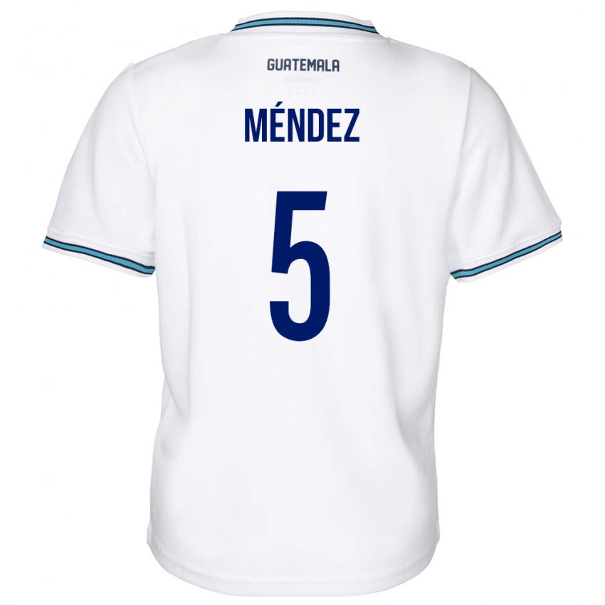 Hombre Camiseta Guatemala Diego Méndez #5 Blanco 1ª Equipación 24-26 La Camisa Argentina