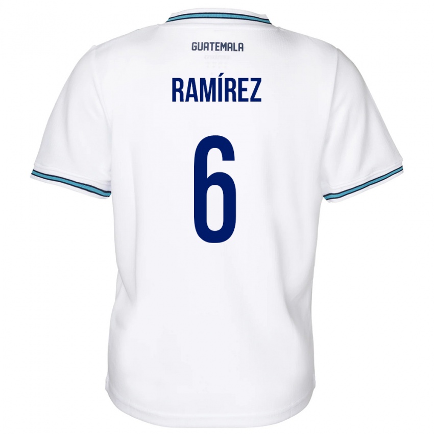 Hombre Camiseta Guatemala Kevin Ramírez #6 Blanco 1ª Equipación 24-26 La Camisa Argentina