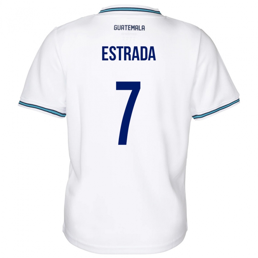 Hombre Camiseta Guatemala Javier Estrada #7 Blanco 1ª Equipación 24-26 La Camisa Argentina