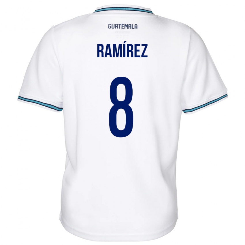 Hombre Camiseta Guatemala Dennis Ramírez #8 Blanco 1ª Equipación 24-26 La Camisa Argentina