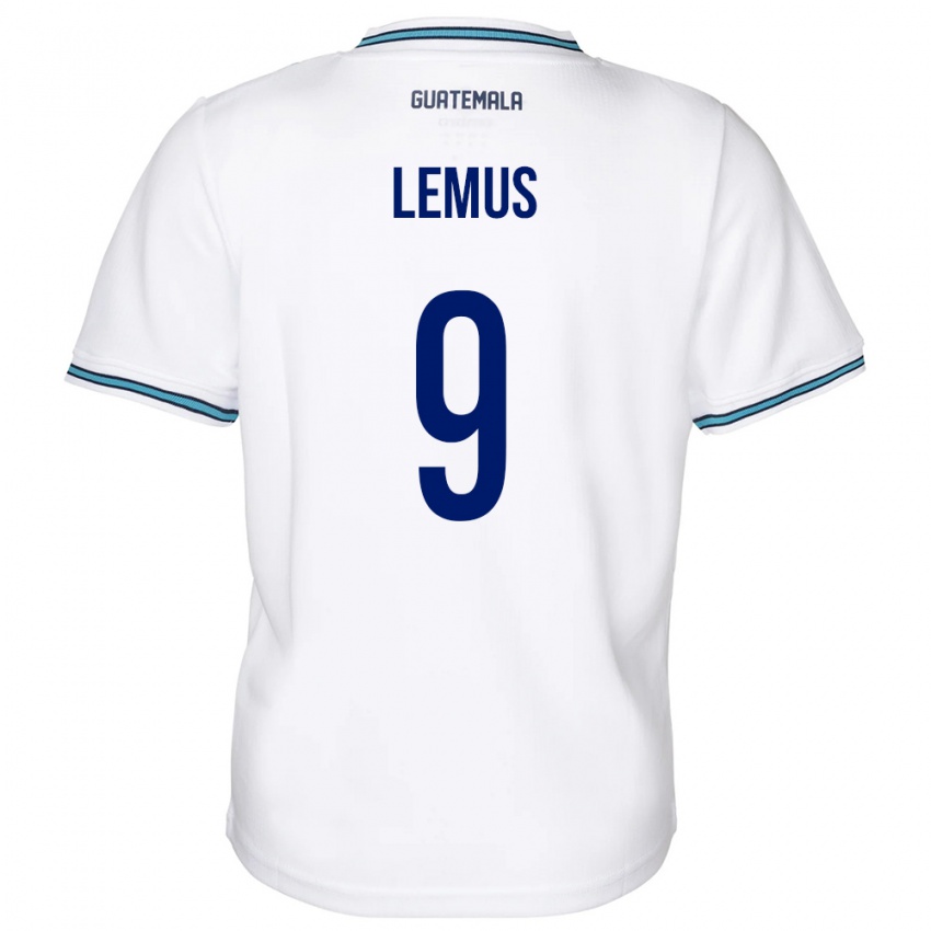 Hombre Camiseta Guatemala Erick Lemus #9 Blanco 1ª Equipación 24-26 La Camisa Argentina