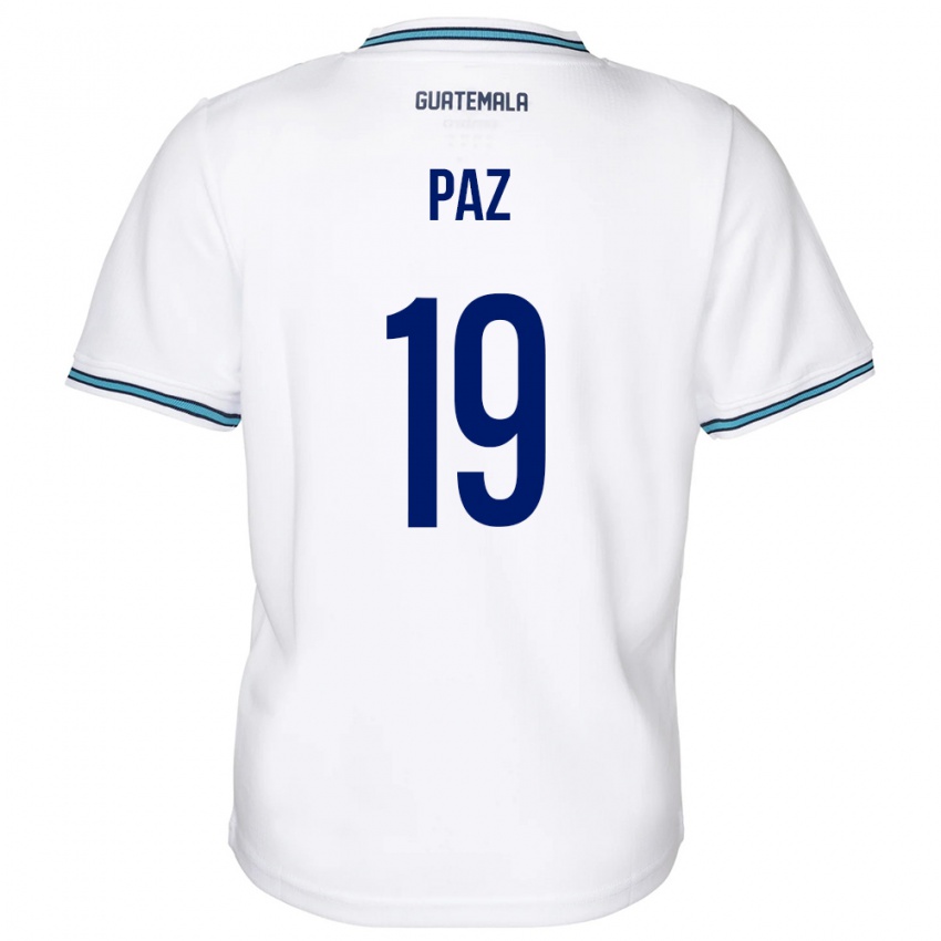 Hombre Camiseta Guatemala Vidal Paz #19 Blanco 1ª Equipación 24-26 La Camisa Argentina