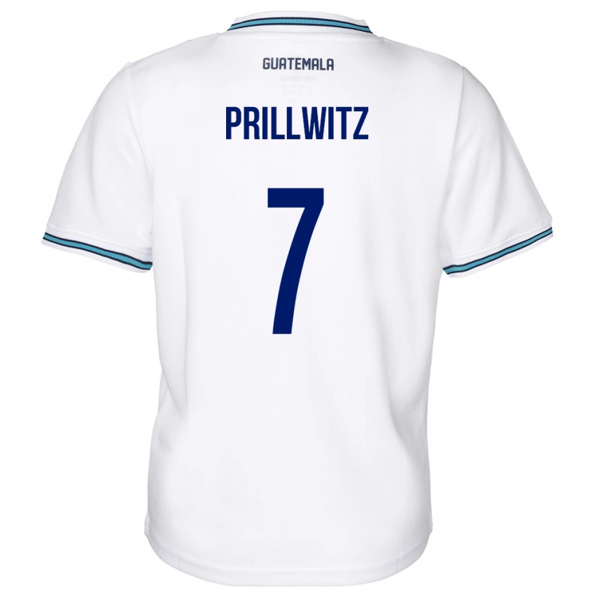 Hombre Camiseta Guatemala Héctor Prillwitz #7 Blanco 1ª Equipación 24-26 La Camisa Argentina