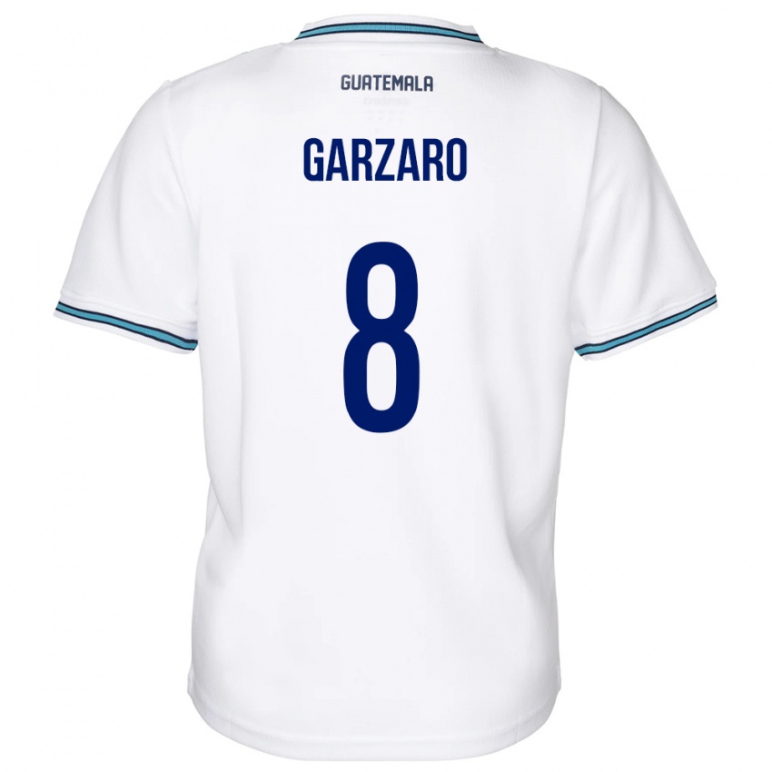 Hombre Camiseta Guatemala Santiago Garzaro #8 Blanco 1ª Equipación 24-26 La Camisa Argentina