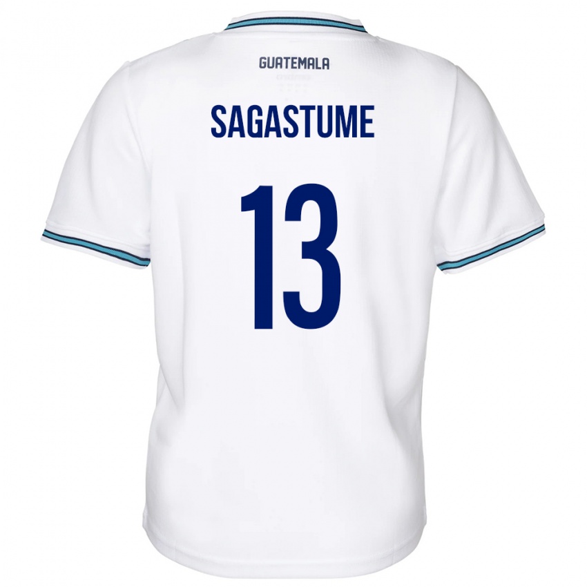 Hombre Camiseta Guatemala Selvin Sagastume #13 Blanco 1ª Equipación 24-26 La Camisa Argentina