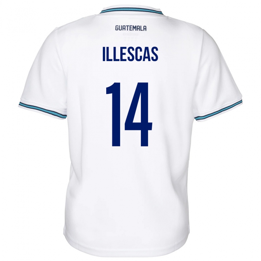 Hombre Camiseta Guatemala Kevin Illescas #14 Blanco 1ª Equipación 24-26 La Camisa Argentina