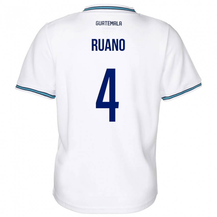 Hombre Camiseta Guatemala Michelle Ruano #4 Blanco 1ª Equipación 24-26 La Camisa Argentina