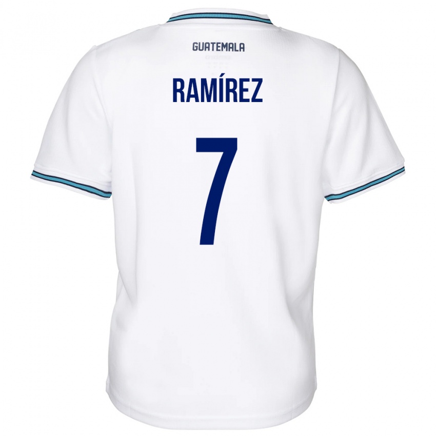 Hombre Camiseta Guatemala Leslie Ramírez #7 Blanco 1ª Equipación 24-26 La Camisa Argentina