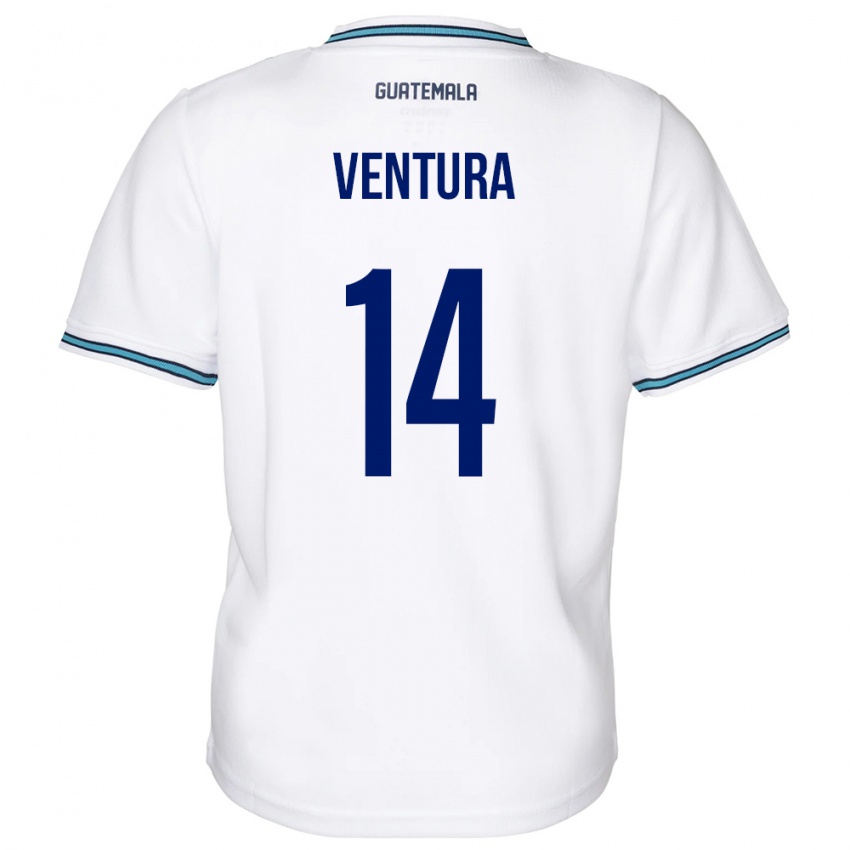 Hombre Camiseta Guatemala Madelyn Ventura #14 Blanco 1ª Equipación 24-26 La Camisa Argentina