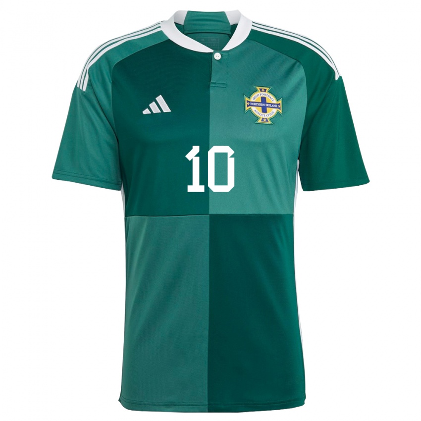 Hombre Camiseta Irlanda Del Norte Dion Charles #10 Verde 1ª Equipación 24-26 La Camisa Argentina