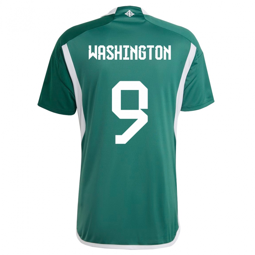 Hombre Camiseta Irlanda Del Norte Conor Washington #9 Verde 1ª Equipación 24-26 La Camisa Argentina