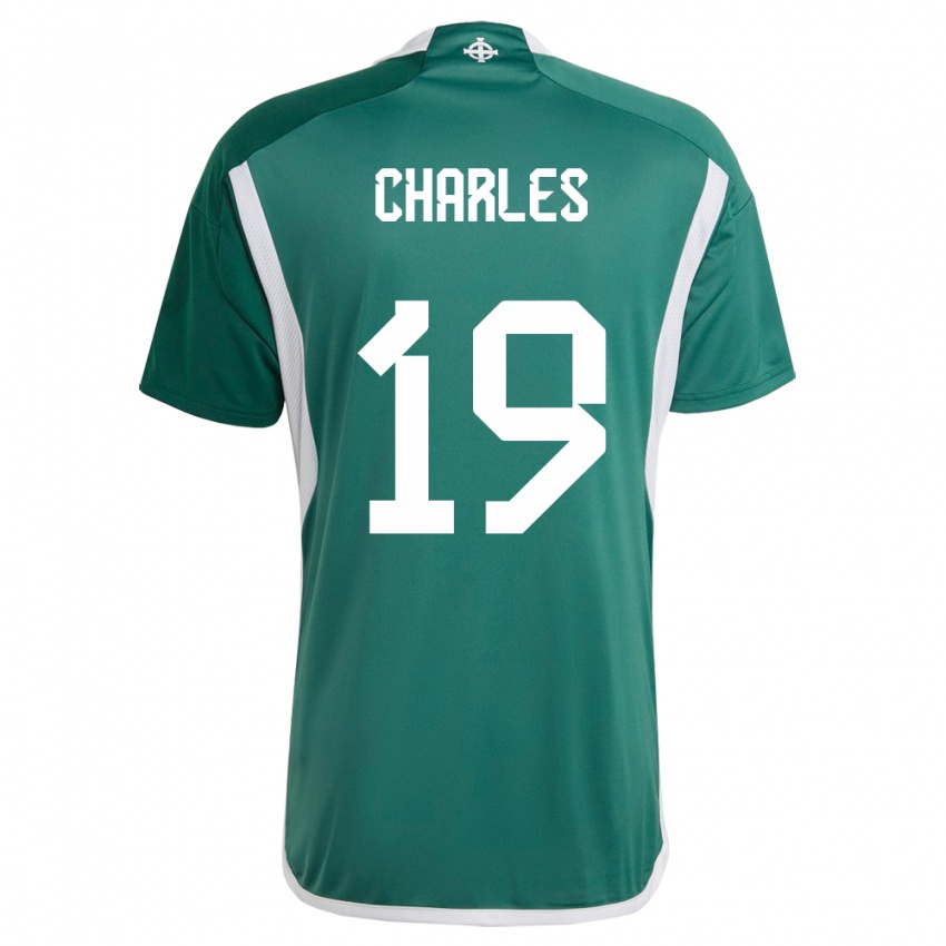 Hombre Camiseta Irlanda Del Norte Shea Charles #19 Verde 1ª Equipación 24-26 La Camisa Argentina