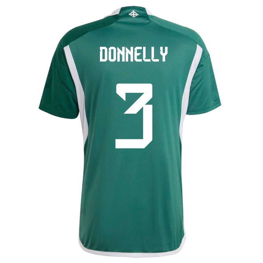 Hombre Camiseta Irlanda Del Norte Aaron Donnelly #3 Verde 1ª Equipación 24-26 La Camisa Argentina