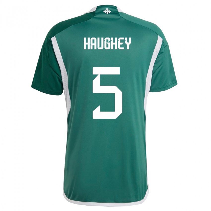 Hombre Camiseta Irlanda Del Norte Conor Haughey #5 Verde 1ª Equipación 24-26 La Camisa Argentina