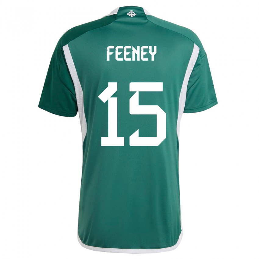 Hombre Camiseta Irlanda Del Norte George Feeney #15 Verde 1ª Equipación 24-26 La Camisa Argentina