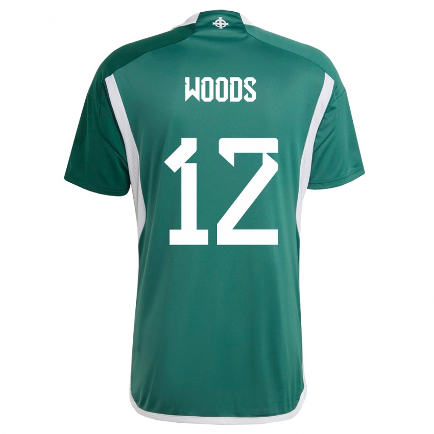 Hombre Camiseta Irlanda Del Norte Lilie Woods #12 Verde 1ª Equipación 24-26 La Camisa Argentina