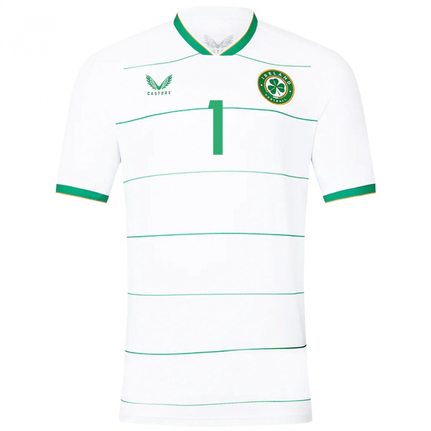 Hombre Camiseta Irlanda Tiernan Brooks #1 Blanco 2ª Equipación 24-26 La Camisa Argentina