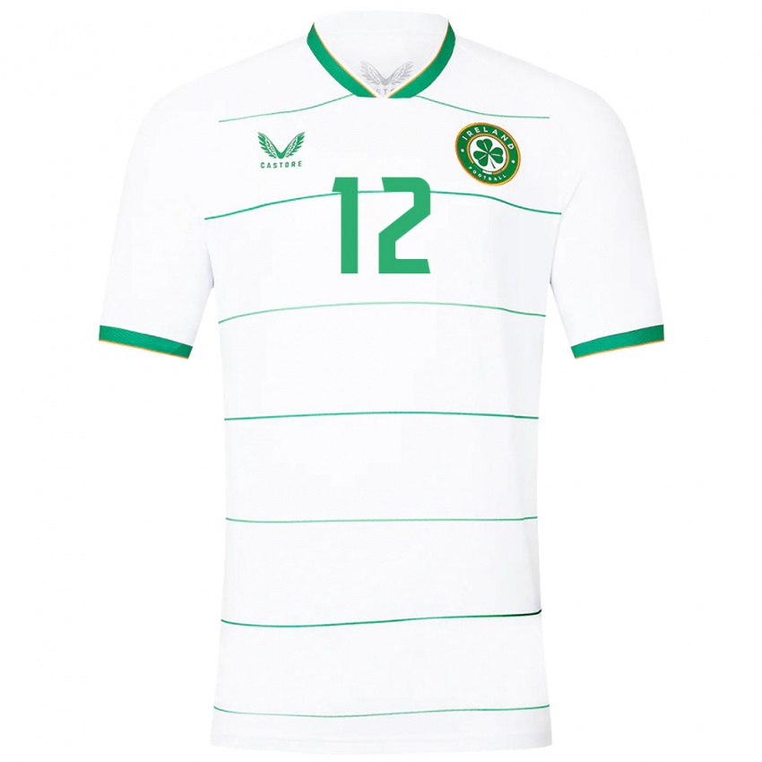 Hombre Camiseta Irlanda Sam Curtis #12 Blanco 2ª Equipación 24-26 La Camisa Argentina