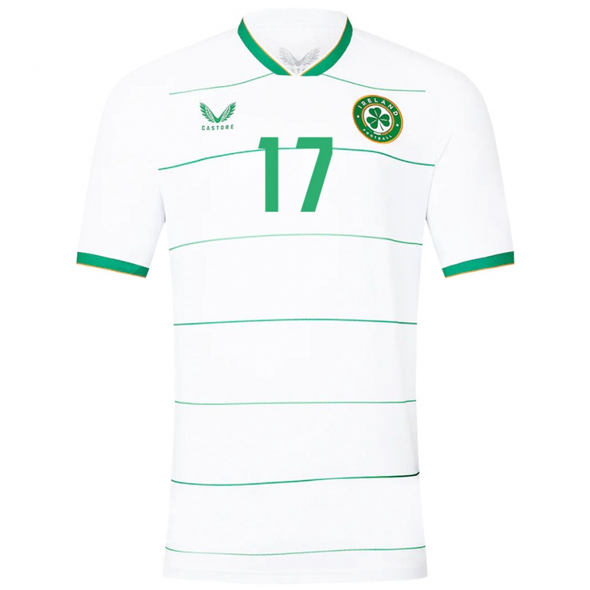 Hombre Camiseta Irlanda Jamie Finn #17 Blanco 2ª Equipación 24-26 La Camisa Argentina