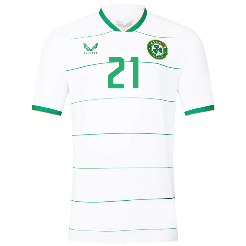 Hombre Camiseta Irlanda Lily Agg #21 Blanco 2ª Equipación 24-26 La Camisa Argentina