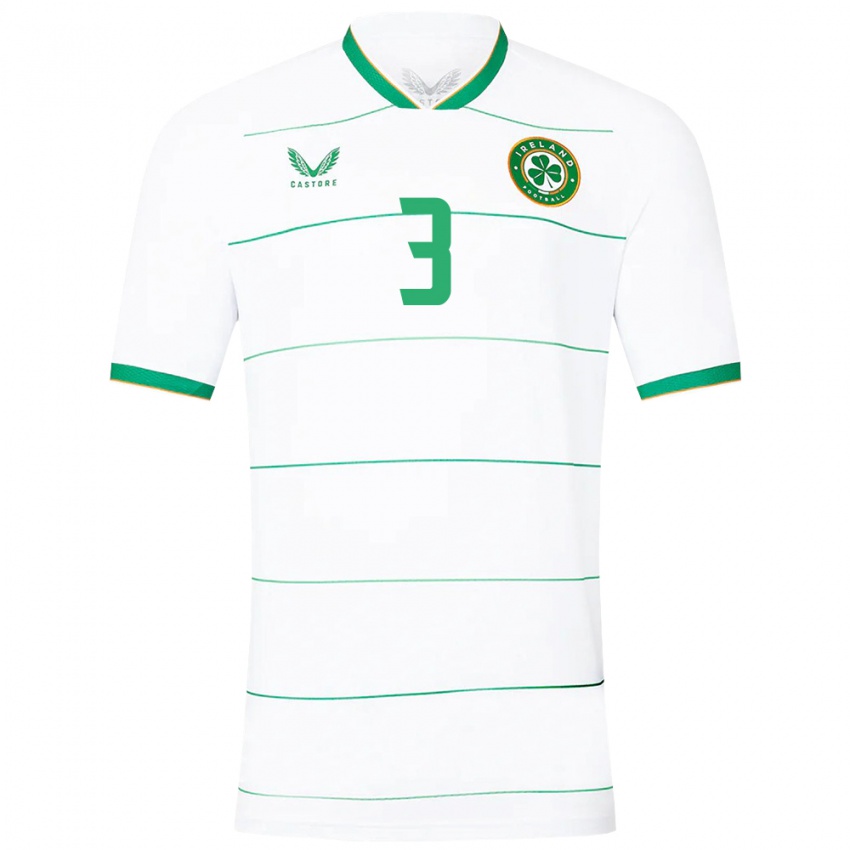 Hombre Camiseta Irlanda Chloe Mustaki #3 Blanco 2ª Equipación 24-26 La Camisa Argentina